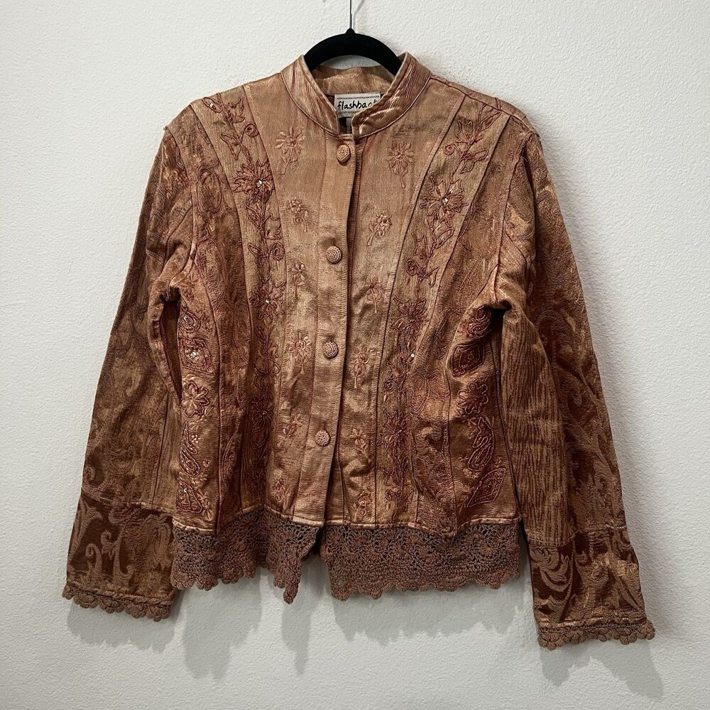 Vtg Y2K Flashback Womens Whimsigoth Jacket Sz M Boho Grunge Witchy Fairy